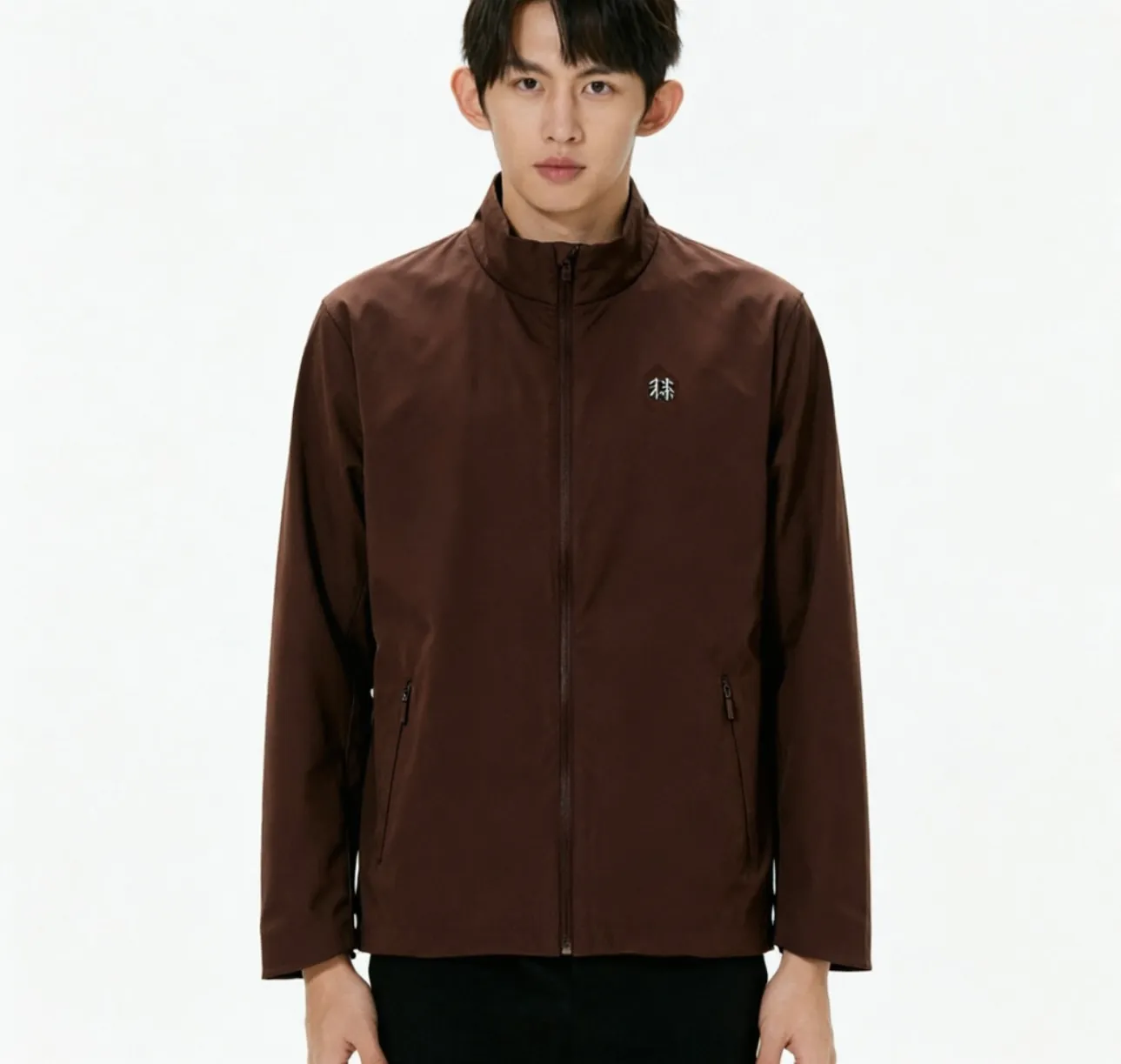 Upper body material picture KOLON SPORT/Kelon 26Fw 3L stand-up collar waterproof and windproof Breathable soft shell jacket (Qiao Brown)